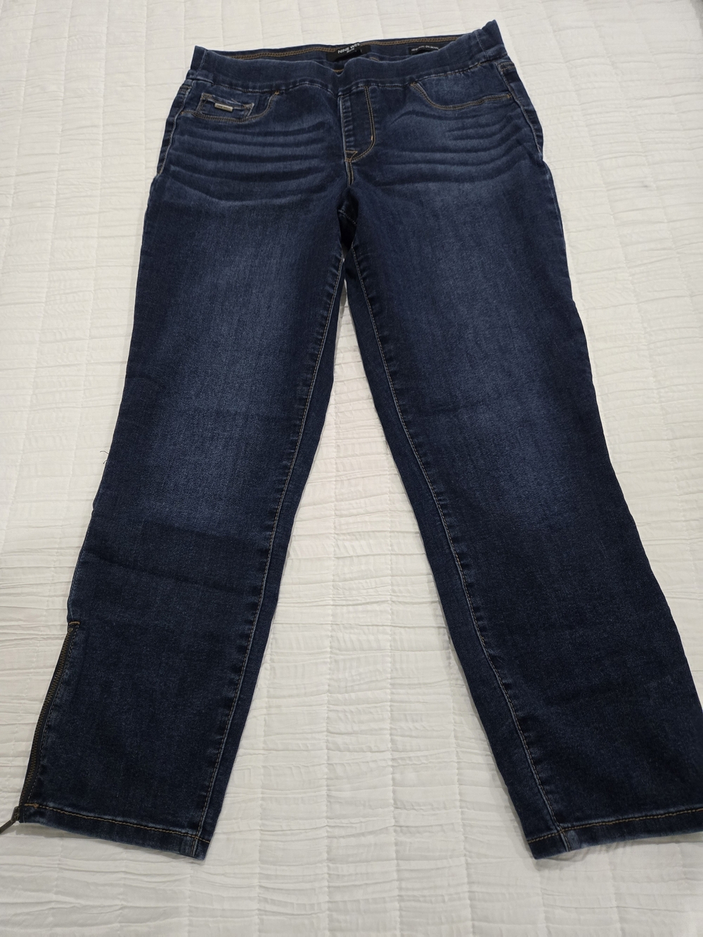 Nine West Dark Indigo Ankle Jeans with Hem Zippers